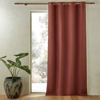 Штора Из стиранного льна с люверсами Private 140 x 350 см каштановый AM.PM  фото, kupilegko.ru